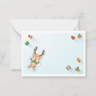 Christmas Holidays Snow Angel Reindeer Card