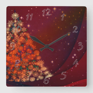 Christmas holidays square wall clock