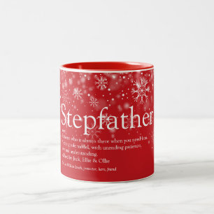 Christmas Holidays Stepfather Stepdad Definition Two-Tone Coffee Mug