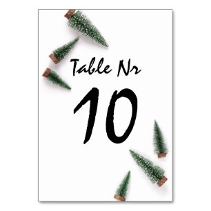 Christmas Holidays Tree Snow White Minimalism Table Number