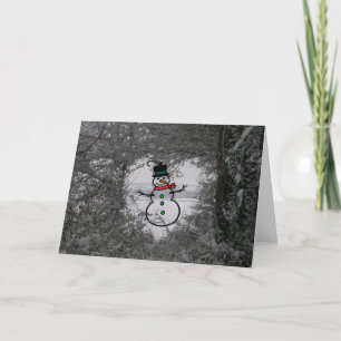 Christmas Holidays Winter Snow Photo Snowman Card