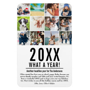Christmas Holidays Year In Review 12 Photo Magnet