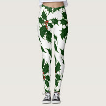 Christmas Holly and Berries Leggings