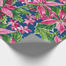 Christmas Holly And Flower Patterned 