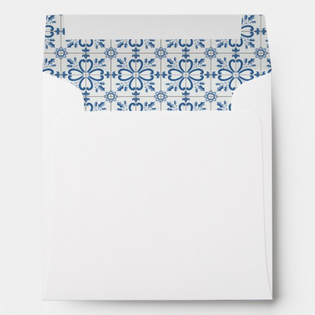 Christmas holly and flowers petals tiles frame envelope (Back (Bottom))