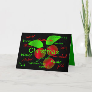 "Christmas Holly Around The World" Card