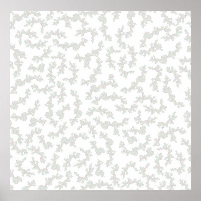 Christmas Holly Background  - Lightened Poster (Front)