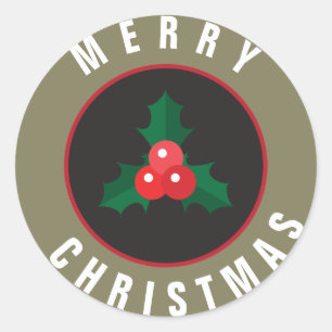 Christmas Holly & Berries Christmas Sticker