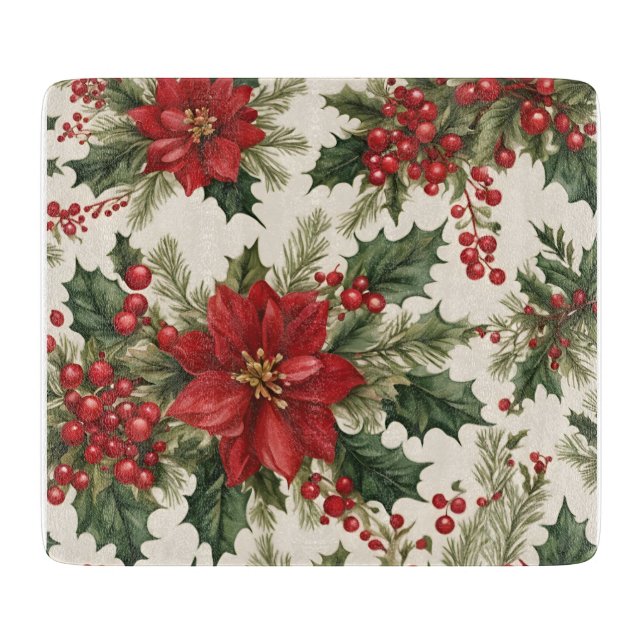 Christmas Holly & Berries Cutting Board (Front)