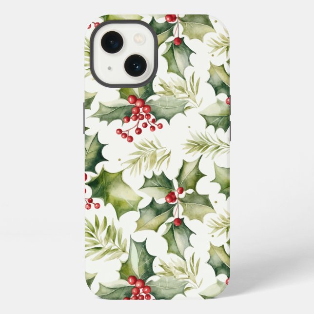 Christmas Holly Berries iPhone Case (Back)
