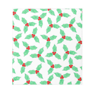 Christmas holly berries pattern notepad