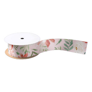Christmas holly berries poinsettia pastel pattern satin ribbon