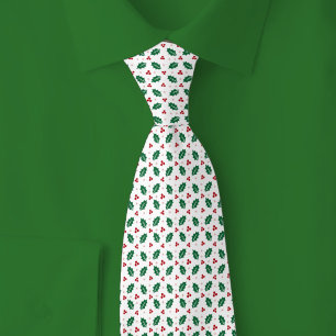 Christmas Holly & Berries Tie