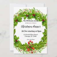 Christmas holly berries wreath