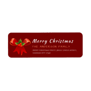 Christmas Holly Berry Elegant Return Address