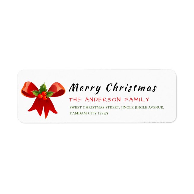Christmas Holly Berry  Elegant Return Address (Front)