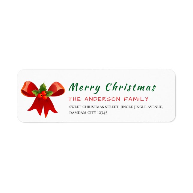 Christmas Holly Berry  Elegant Return Address (Front)
