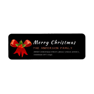 Christmas Holly Berry  Elegant Return Address