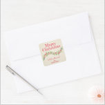 Christmas Holly Berry Homemade Food Baking Small Square Sticker<br><div class="desc">Create small stickers to label your Christmas holiday homemade goods,  cookies,  candy,  treats,  party favours and more featuring a stylish,  modern watercolor of green holly and red berries on a pale ivory stripe background and your message in chic lettering. MATCHING items in our store.</div>