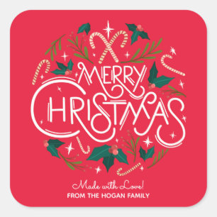 Christmas Holly Berry Homemade Food Holiday Baking Square Sticker