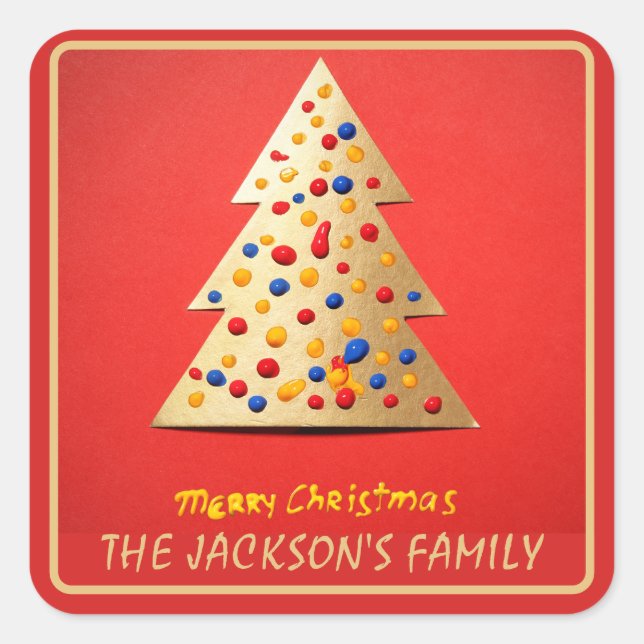 Christmas Holly Berry Homemade Food Holiday Baking Square Sticker (Front)