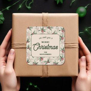 Christmas Holly Berry Homemade Food Holiday Baking Square Sticker