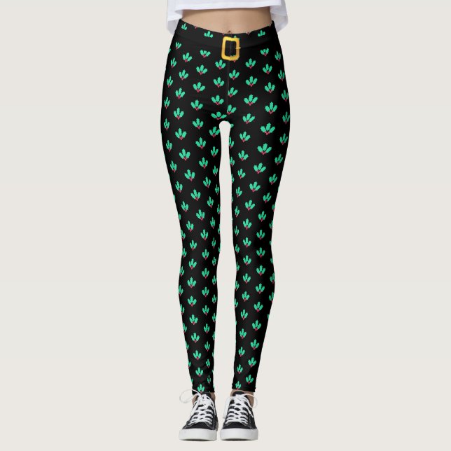 Christmas Holly Berry leggings (Front)