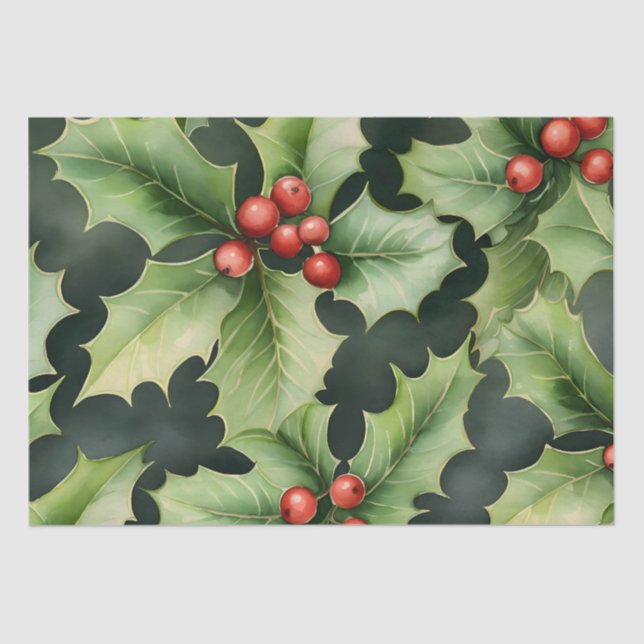 Christmas Holly Berry Tissue Paper (Front)