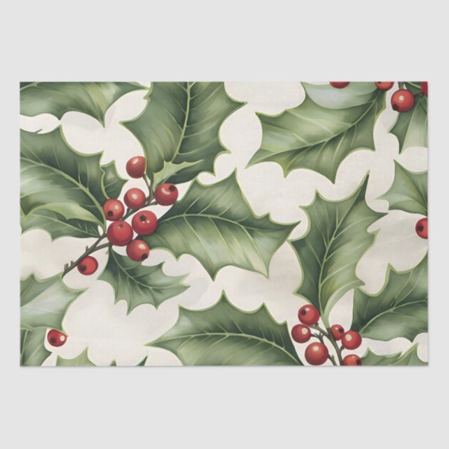 Christmas Holly Berry Tissue Paper (Front)