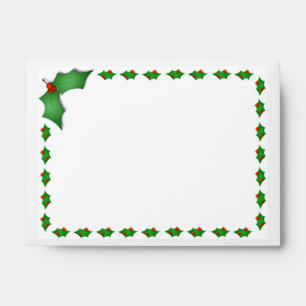 Christmas Holly Border Envelope