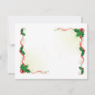 Christmas Holly Border Holiday Card