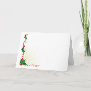 Christmas Holly Border Holiday Card