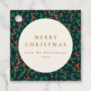 Christmas Holly Botanical Greenery Custom From Favour Tags