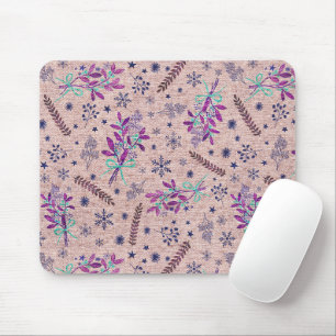 Christmas holly bouquet - Dusty Rose Mouse Mat