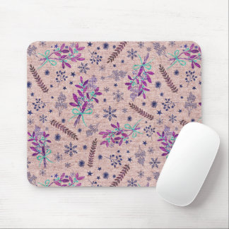 Christmas holly bouquet - Dusty Rose Mouse Mat