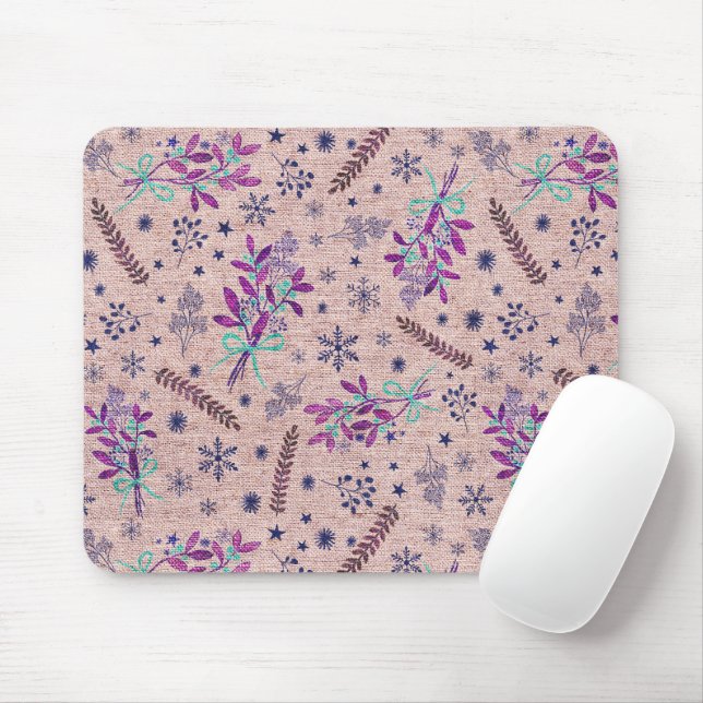 Christmas holly bouquet - Dusty Rose Mouse Mat (With Mouse)