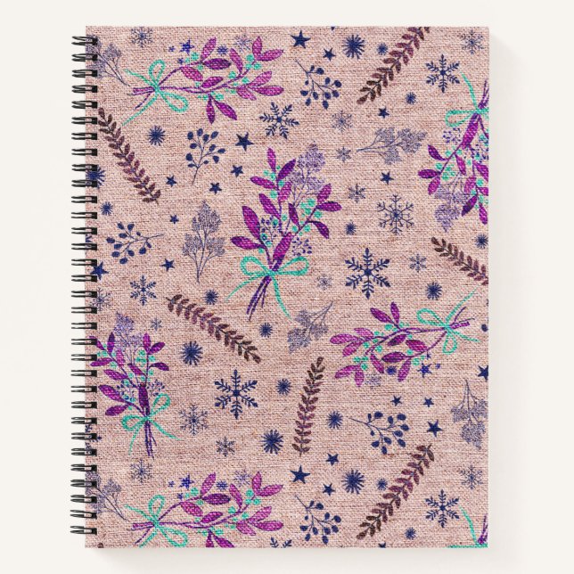 Christmas holly bouquet - Dusty Rose Notebook (Front)