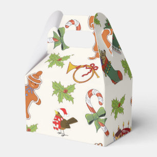 Christmas Holly,cake and Gingerbread Man Favour Box
