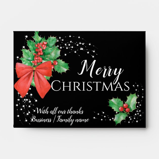 Christmas Holly Cash Gift Envelope (Front)