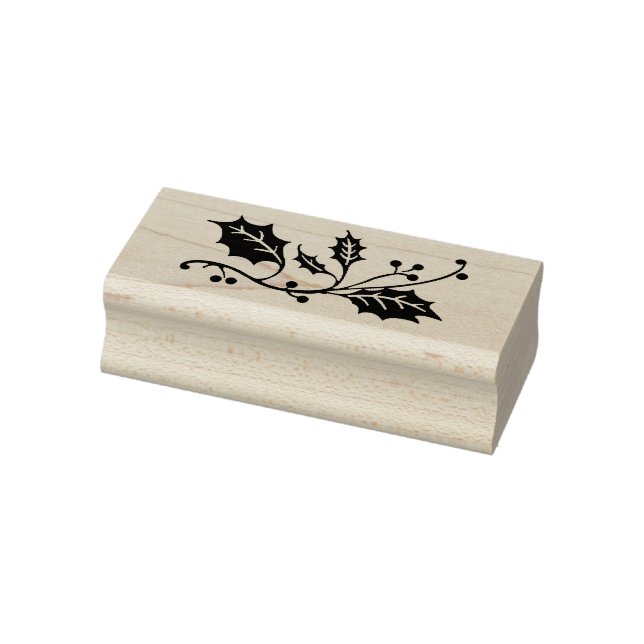 Christmas Holly (choose your color) Rubber Stamp (Stamp)