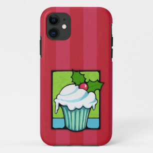 Christmas Holly Cupcake red iPhone 5 Case