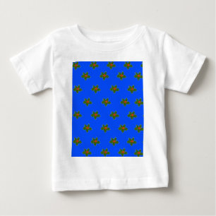 Christmas Holly decorative pattern on blue Baby T-Shirt