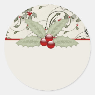 Christmas Holly Design 1 - Christmas Stickers