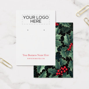 Christmas Holly Earring Display Card