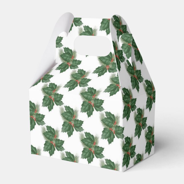 Christmas Holly Favour Box (Back Side)