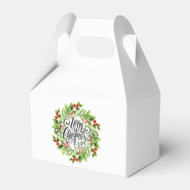 Christmas Holly Favour Box (Front Side)