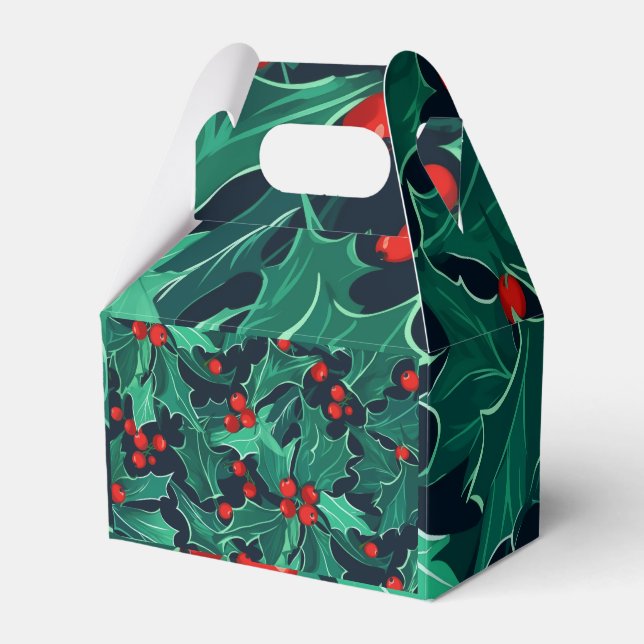 Christmas Holly Favour Box (Front Side)
