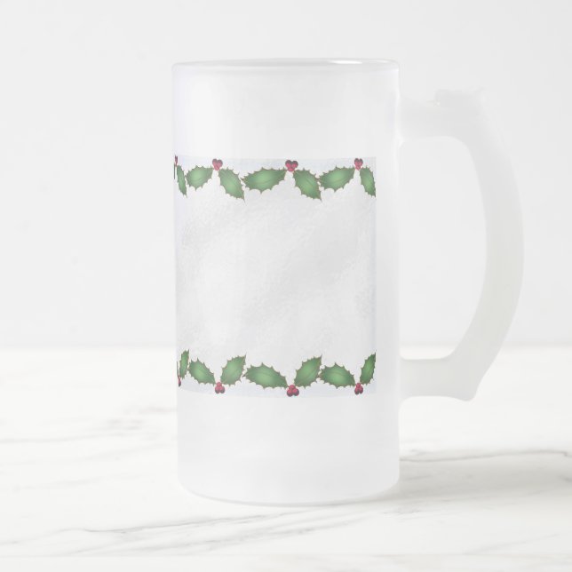 Christmas Holly Frosted Mug (Right)