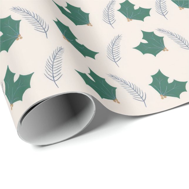 Christmas Holly gift wrap (Roll Corner)
