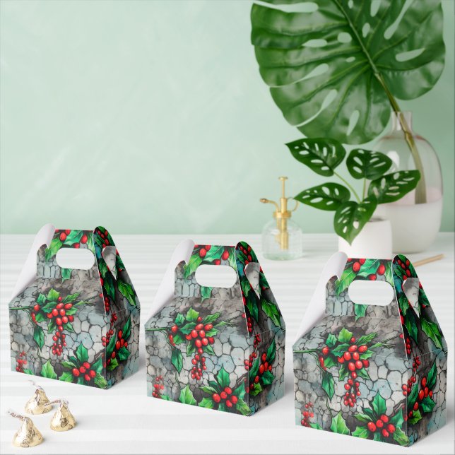Christmas Holly Graffiti Favour Box (Multiple)